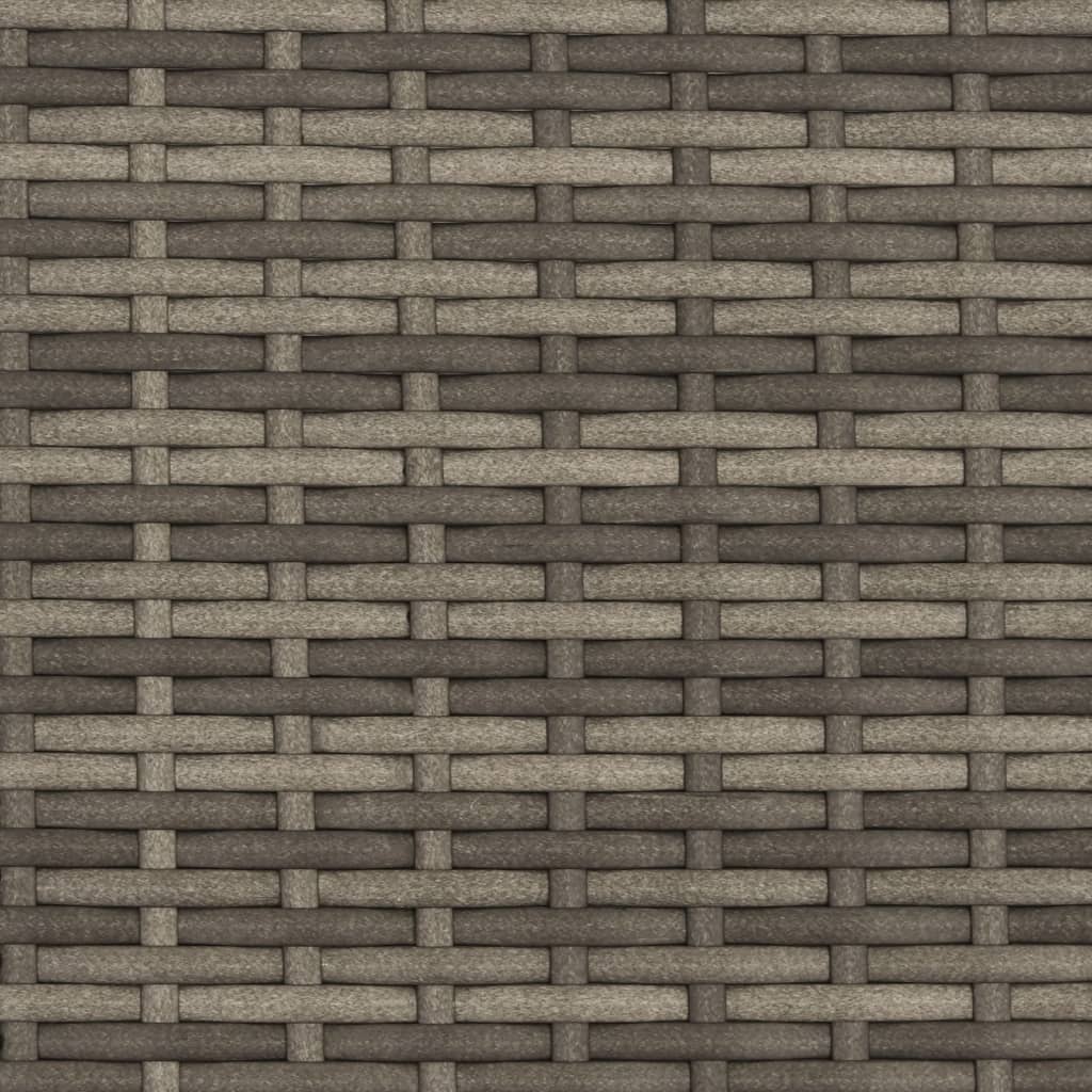 Tuinbank 2-Zits En Voetenbanken Poly Rattan Grijs met luifel