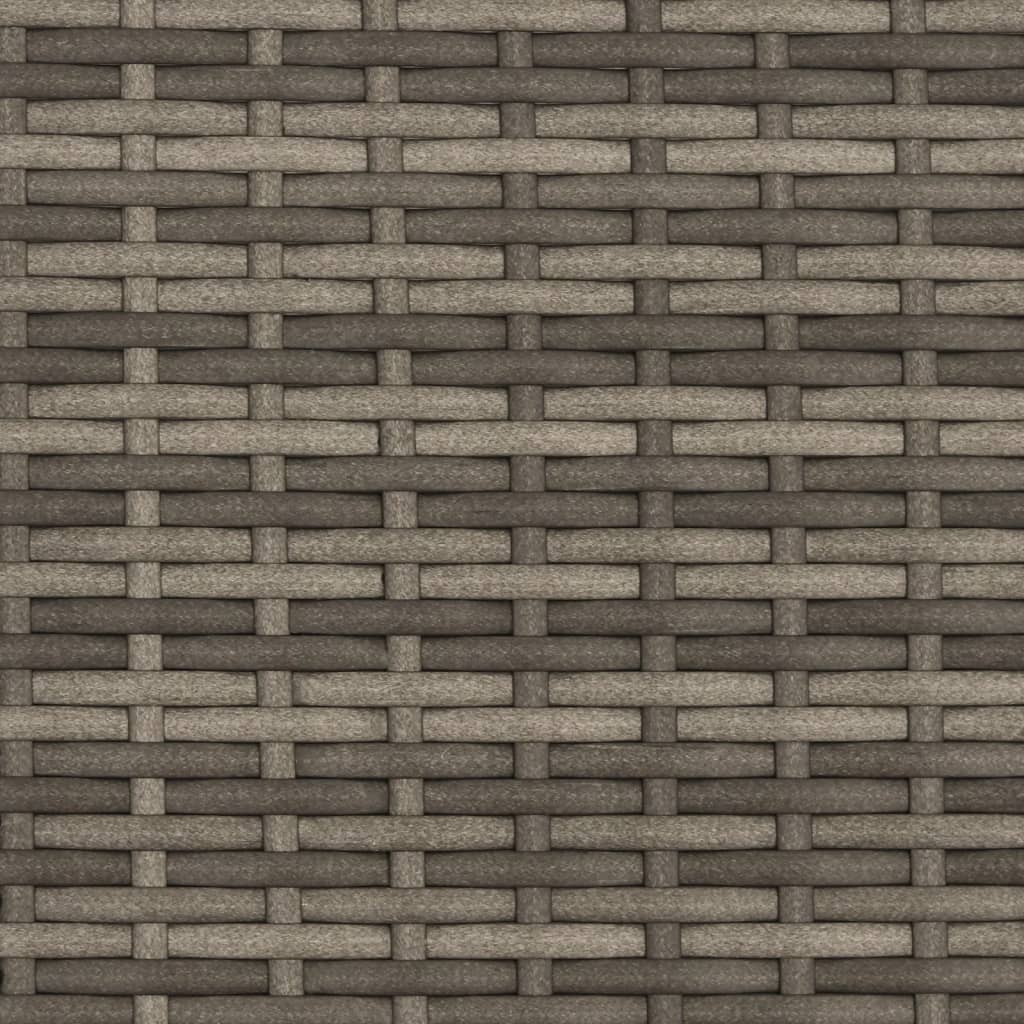 Tuinbank 2-Zits Met Voetenbanken Poly Rattan Grijs zonder luifel