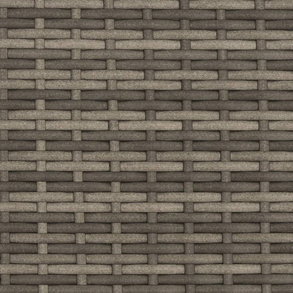 Tuinbank 2-Zits Met Voetenbanken Poly Rattan Grijs zonder luifel