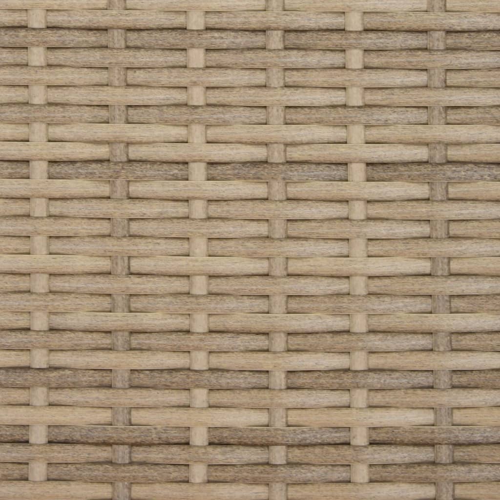 Tuinbank 2-Zits Met Voetenbanken Poly Rattan Beige zonder luifel