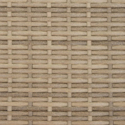Tuinbank 2-Zits Met Voetenbanken Poly Rattan Beige zonder luifel