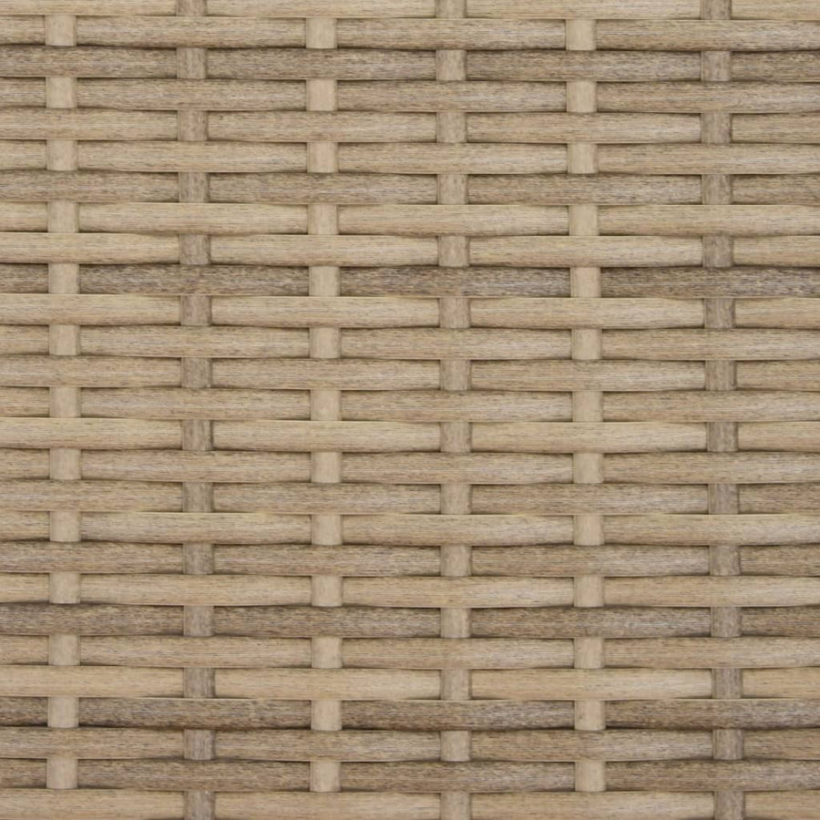 Tuinbank 2-Zits Met Voetenbanken Poly Rattan Beige zonder luifel