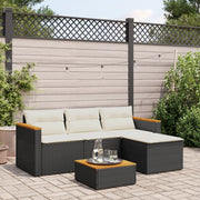 Loungeset 3-delig poly rattan zwart