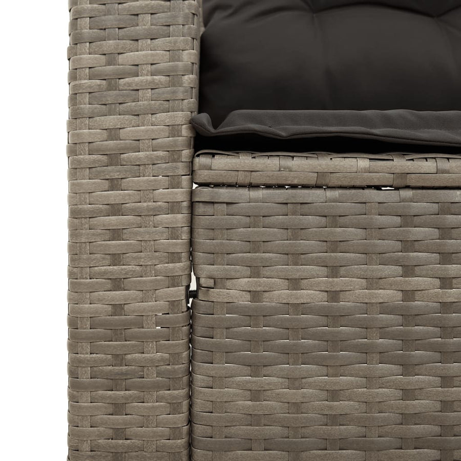 3-Delige Loungeset Met Kussens Poly Rattan Grijs