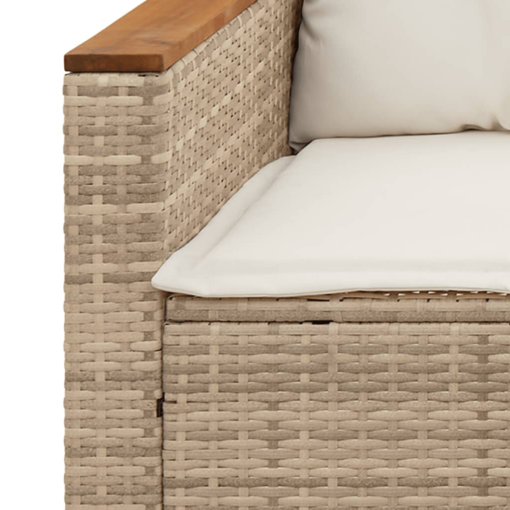 3-Delige Loungeset Met Kussens Poly Rattan Beige