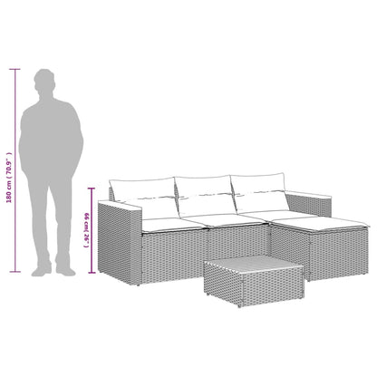 3-Delige Loungeset Met Kussens Poly Rattan Beige