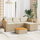 3-Delige Loungeset Met Kussens Poly Rattan Beige