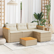 Loungeset 3-delig poly rattan beige