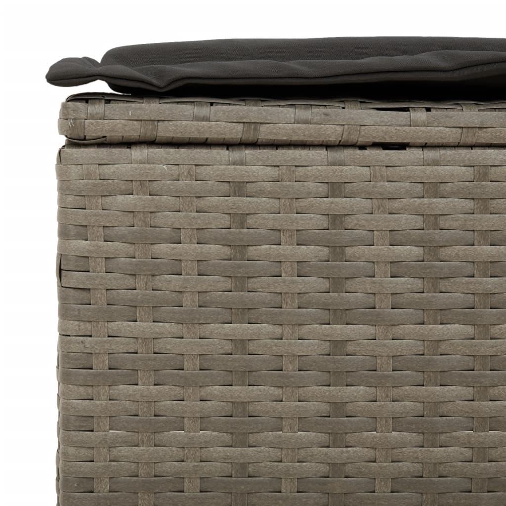 Tuinbank 3-Zits Met Kussens Poly Rattan Grijs