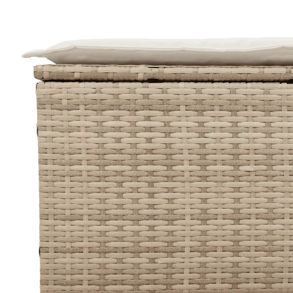 Tuinbank 3-Zits Met Kussens Poly Rattan Beige