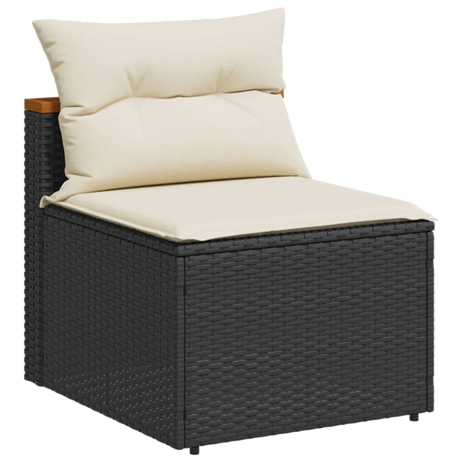 Tuinbanken 2 St Zonder Armleuning Met Kussens Poly Rattan Zwart