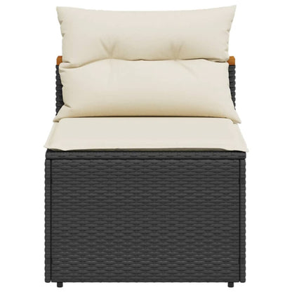 Tuinbanken 2 St Zonder Armleuning Met Kussens Poly Rattan Zwart
