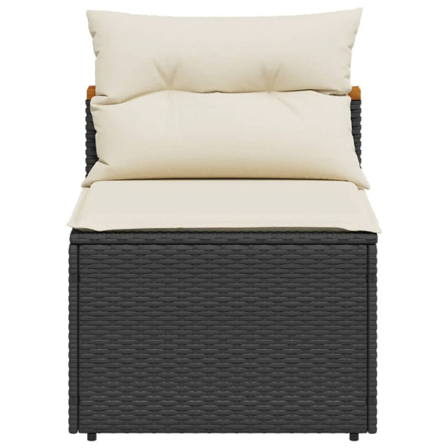 Tuinbanken 2 St Zonder Armleuning Met Kussens Poly Rattan Zwart
