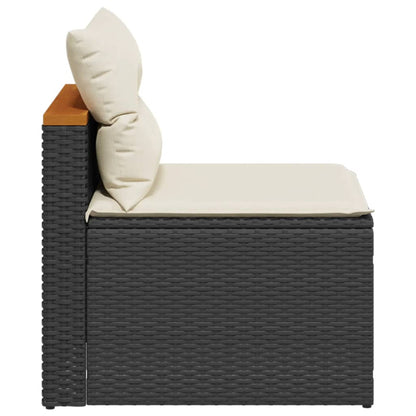 Tuinbanken 2 St Zonder Armleuning Met Kussens Poly Rattan Zwart