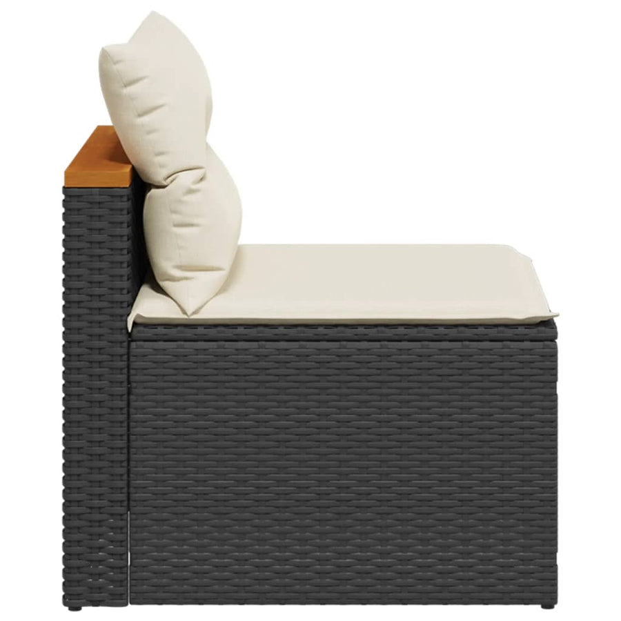 Tuinbanken 2 St Zonder Armleuning Met Kussens Poly Rattan Zwart