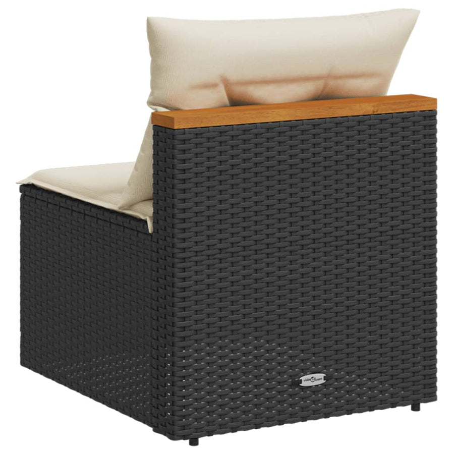 Tuinbanken 2 St Zonder Armleuning Met Kussens Poly Rattan Zwart
