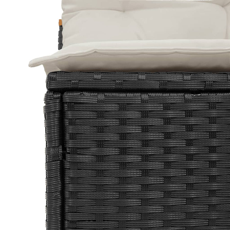 Tuinbanken 2 St Zonder Armleuning Met Kussens Poly Rattan Zwart