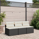Tuinbank poly rattan zwart 2 stuks