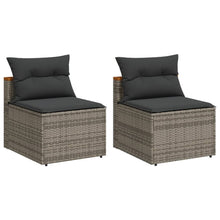 Tuinbanken 2 St Zonder Armleuning Met Kussens Poly Rattan Grijs