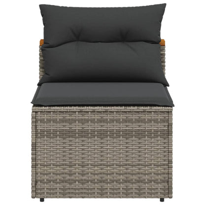 Tuinbanken 2 St Zonder Armleuning Met Kussens Poly Rattan Grijs