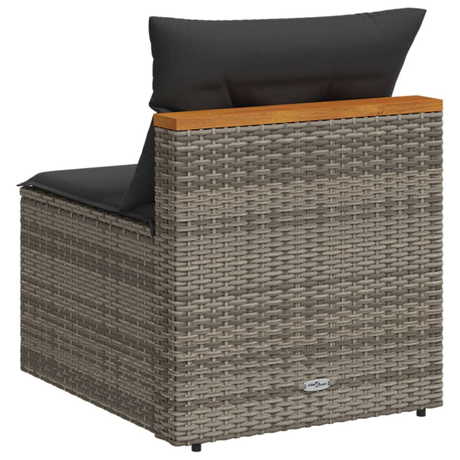 Tuinbanken 2 St Zonder Armleuning Met Kussens Poly Rattan Grijs