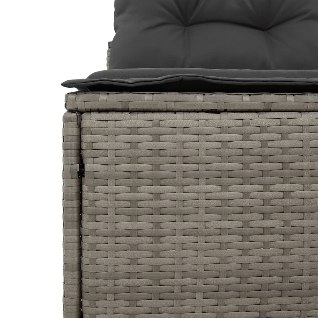 Tuinbanken 2 St Zonder Armleuning Met Kussens Poly Rattan Grijs
