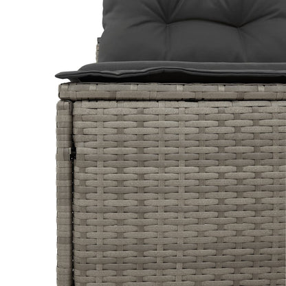 Tuinbanken 2 St Zonder Armleuning Met Kussens Poly Rattan Grijs