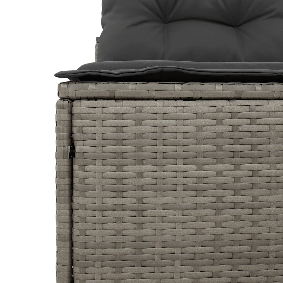 Tuinbanken 2 St Zonder Armleuning Met Kussens Poly Rattan Grijs
