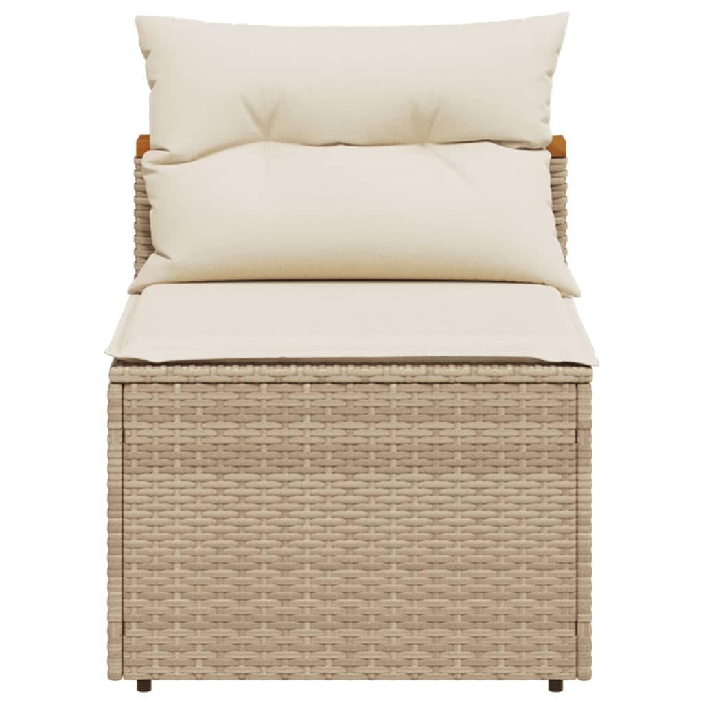 Tuinbanken 2 St Zonder Armleuning Met Kussens Poly Rattan Beige