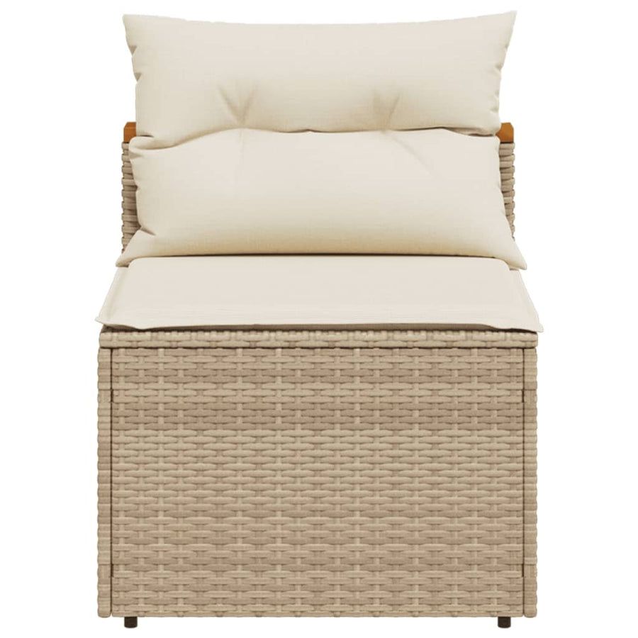 Tuinbanken 2 St Zonder Armleuning Met Kussens Poly Rattan Beige