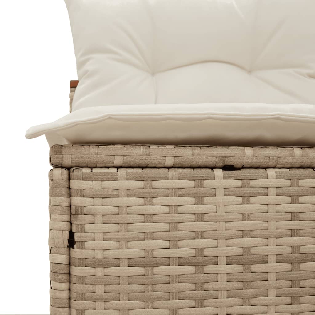 Tuinbanken 2 St Zonder Armleuning Met Kussens Poly Rattan Beige