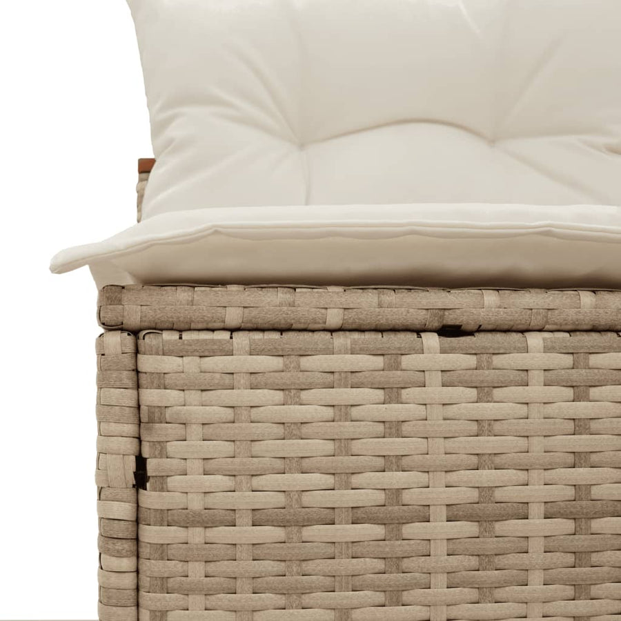 Tuinbanken 2 St Zonder Armleuning Met Kussens Poly Rattan Beige