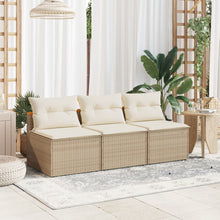Tuinbanken 2 St Zonder Armleuning Met Kussens Poly Rattan Beige