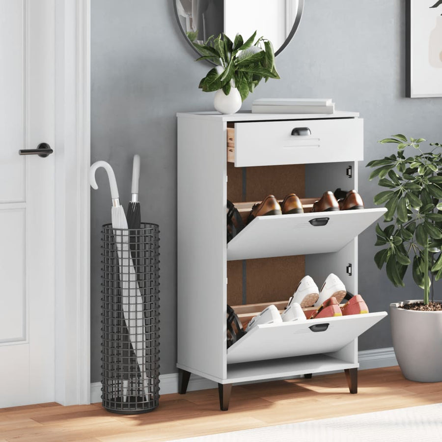Schoenenkast Viken Massief Grenenhout Wit