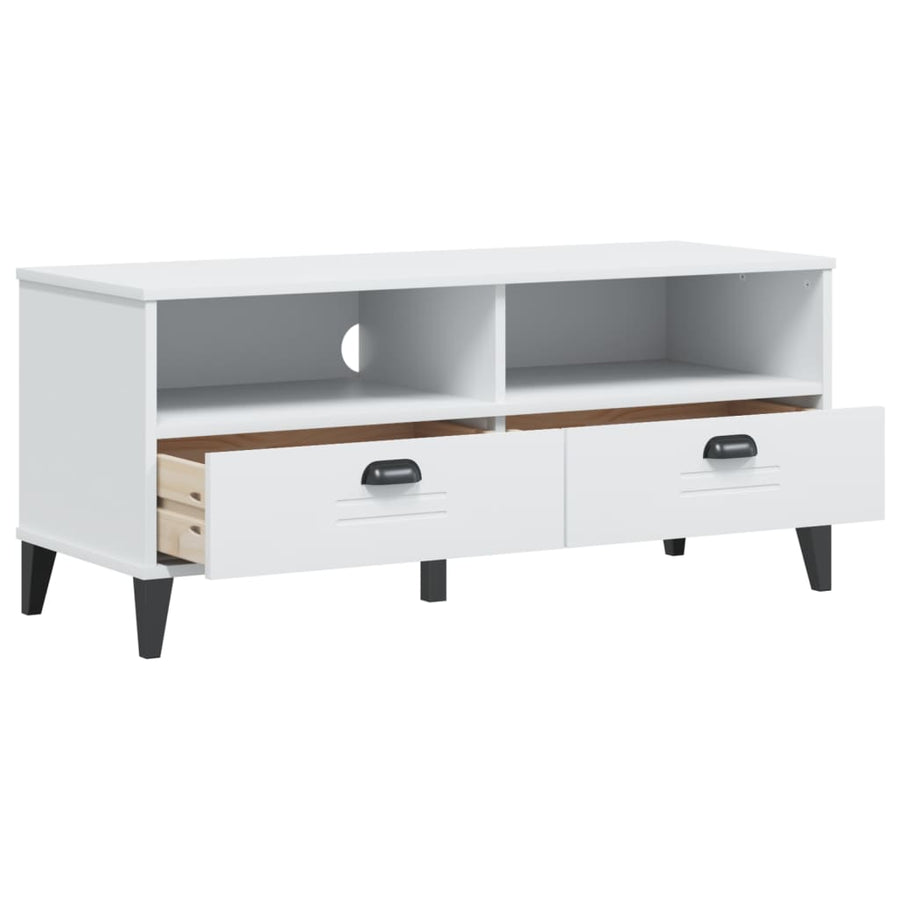 Tv-Meubel Viken Massief Grenenhout Wit