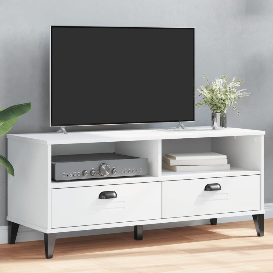 Tv-Meubel Viken Massief Grenenhout Wit