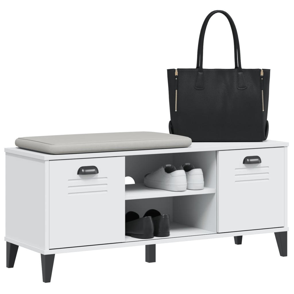 Schoenenbank Viken 106X35X45 Cm Massief Grenenhout Wit