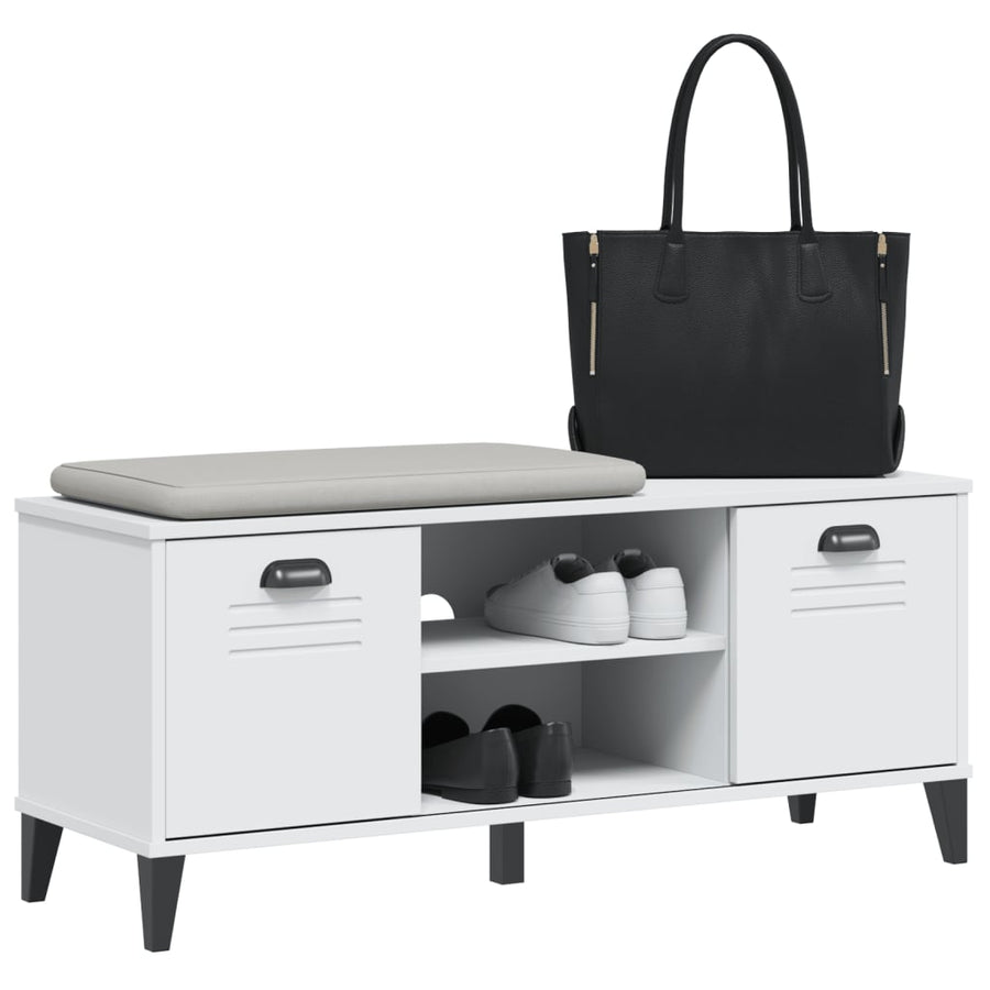 Schoenenbank Viken 106X35X45 Cm Massief Grenenhout Wit
