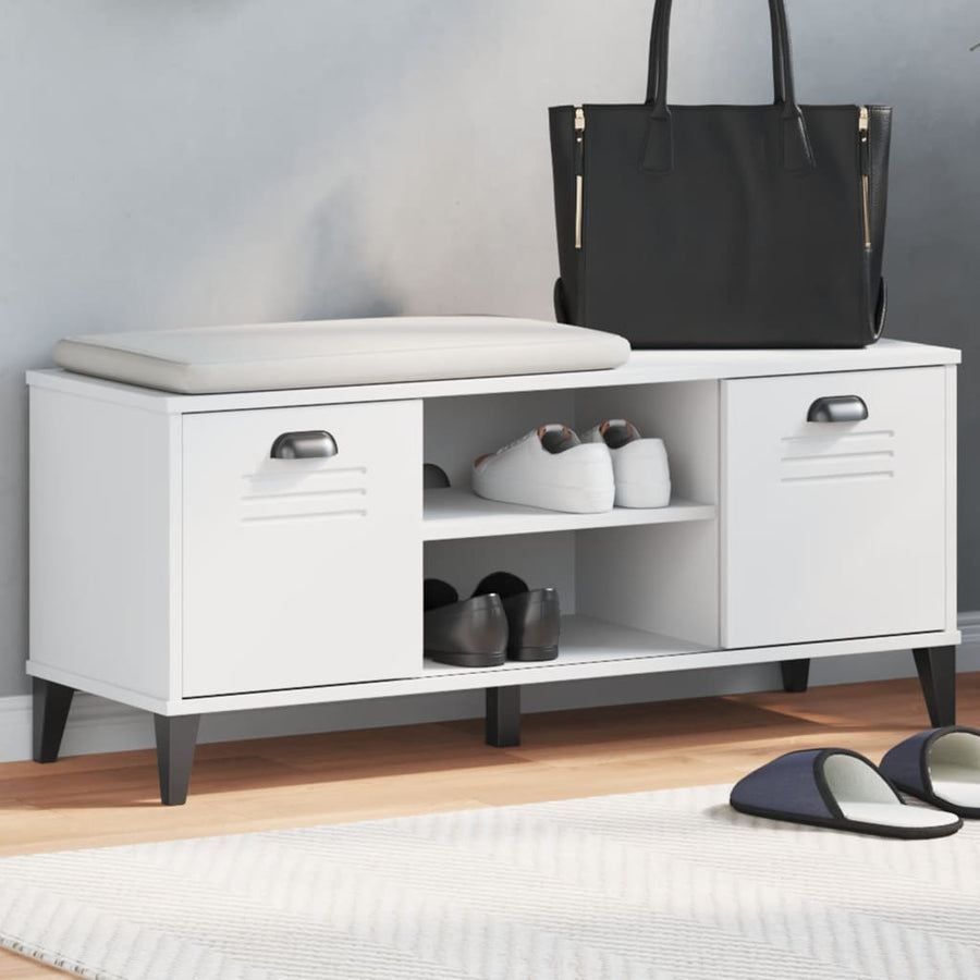 Schoenenbank Viken 106X35X45 Cm Massief Grenenhout Wit
