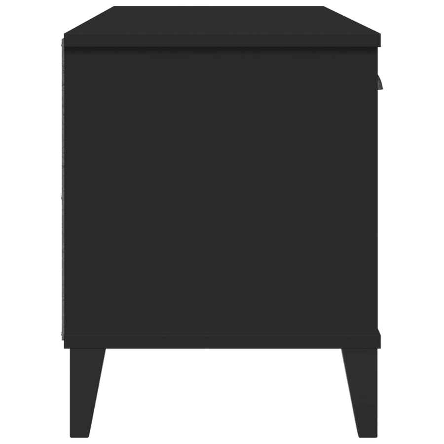 Schoenenbank Viken 106X35X45 Cm Massief Grenenhout Zwart