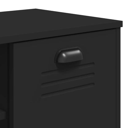 Schoenenbank Viken 106X35X45 Cm Massief Grenenhout Zwart