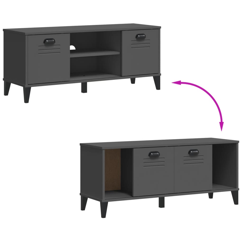 Schoenenbank Viken 106X35X45 Cm Grenenhout Antracietgrijs