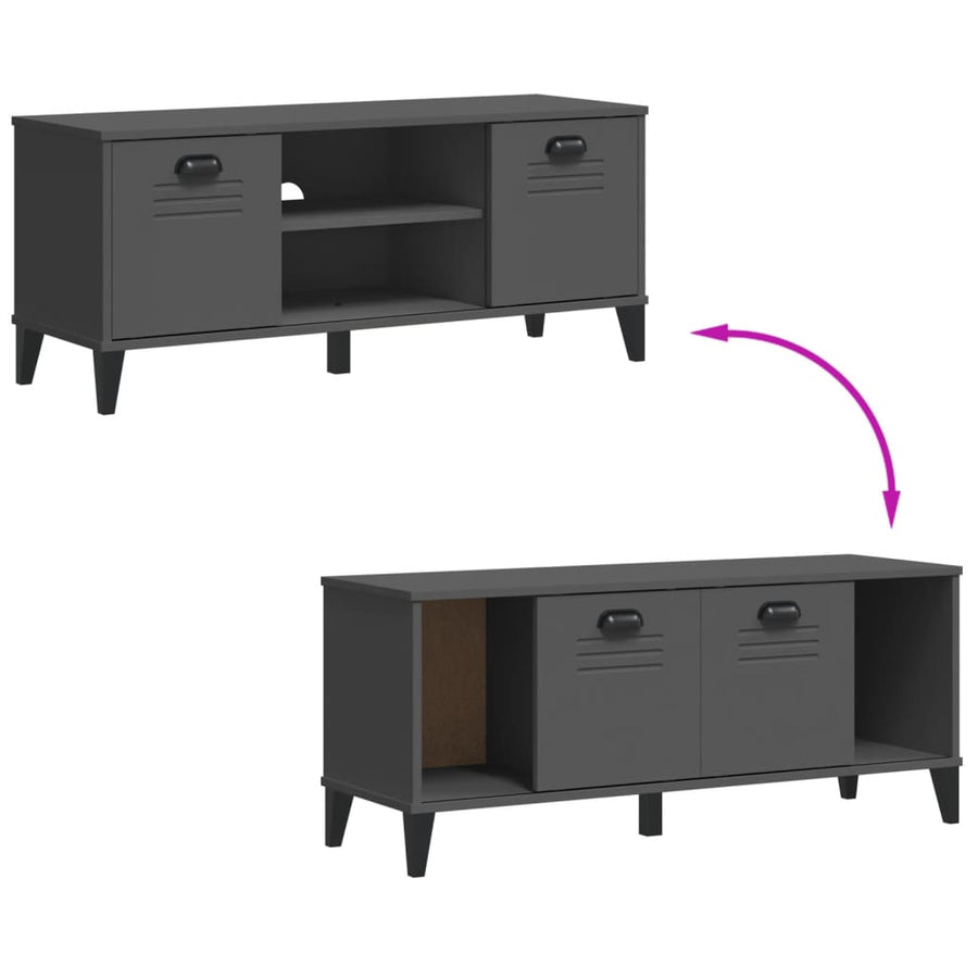 Schoenenbank Viken 106X35X45 Cm Grenenhout Antracietgrijs