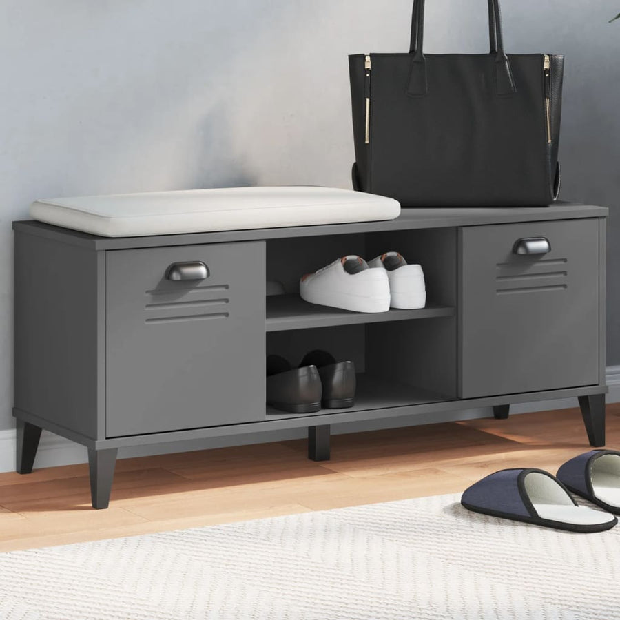Schoenenbank Viken 106X35X45 Cm Grenenhout Antracietgrijs