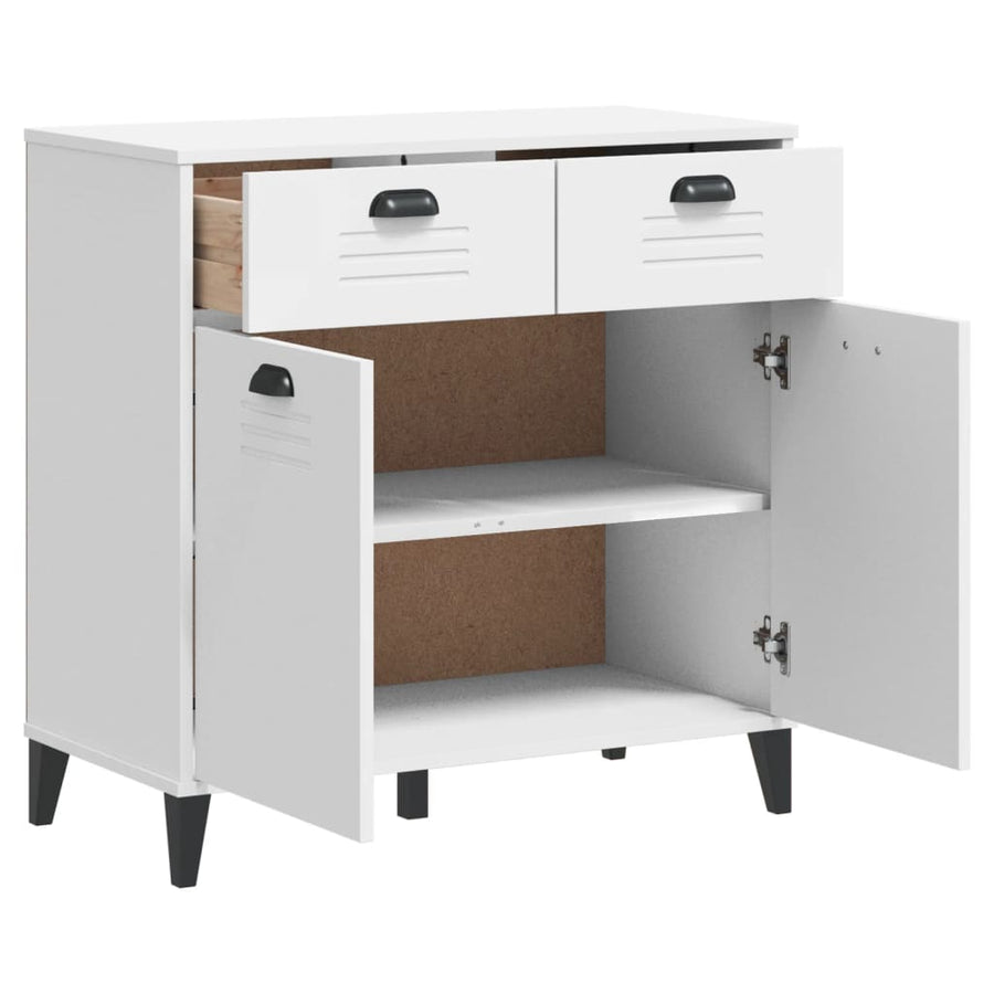 Dressoir Viken 80X40X80 Cm Massief Grenenhout Wit