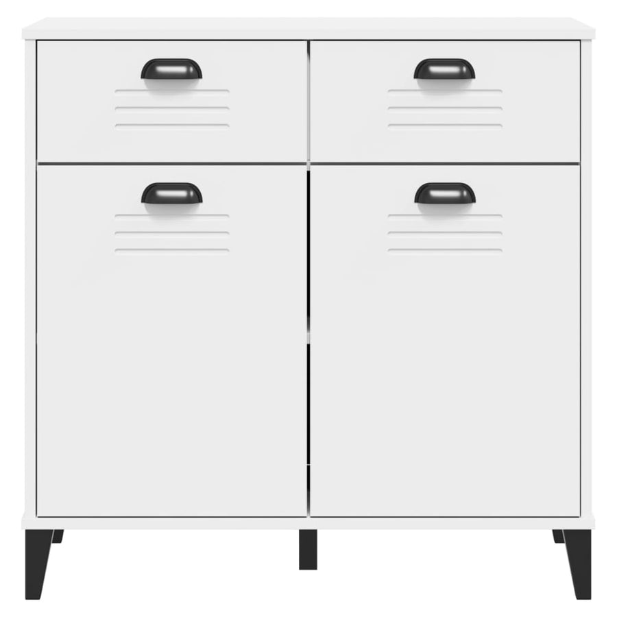 Dressoir Viken 80X40X80 Cm Massief Grenenhout Wit