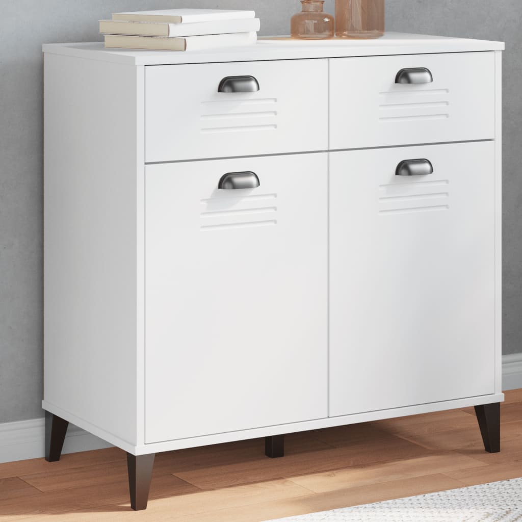 Dressoir Viken 80X40X80 Cm Massief Grenenhout Wit