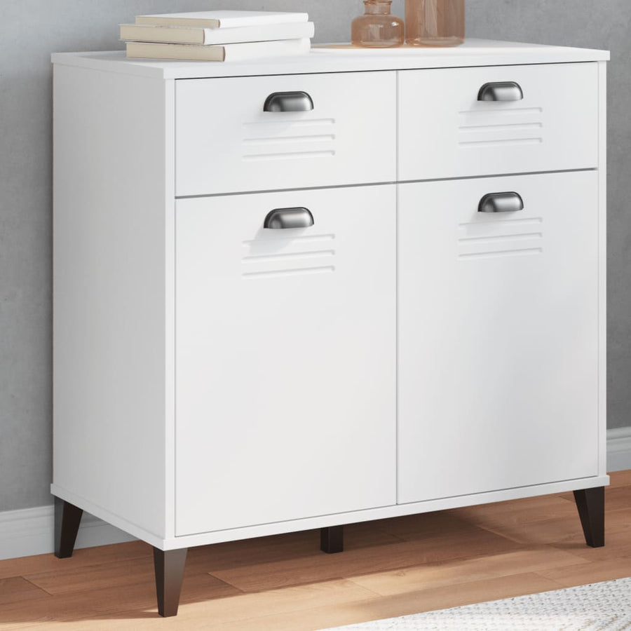 Dressoir Viken 80X40X80 Cm Massief Grenenhout Wit