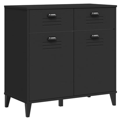 Dressoir Viken 80X40X80 Cm Massief Grenenhout Zwart