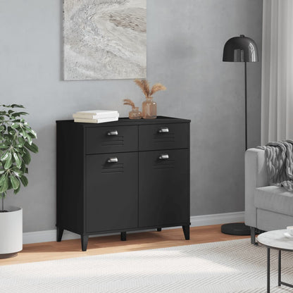Dressoir Viken 80X40X80 Cm Massief Grenenhout Zwart